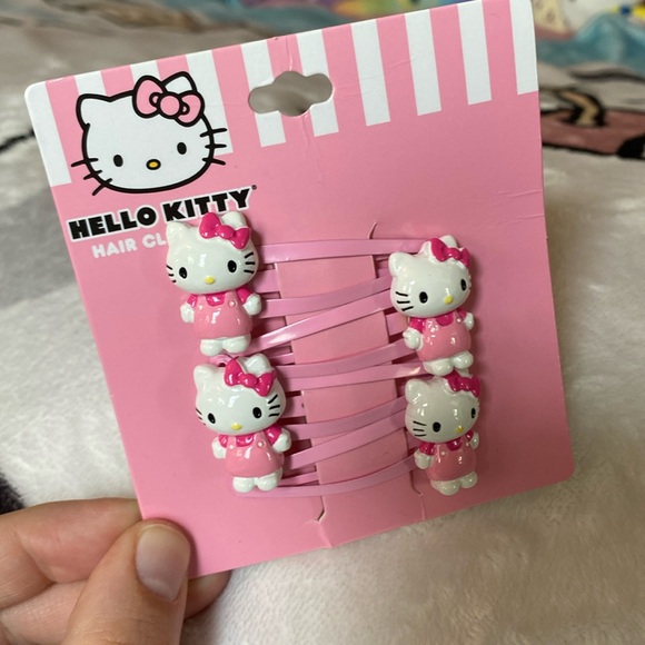 Sanrio Accessories Nwt Hello Kitty Hair Clips Pink White Kawaii